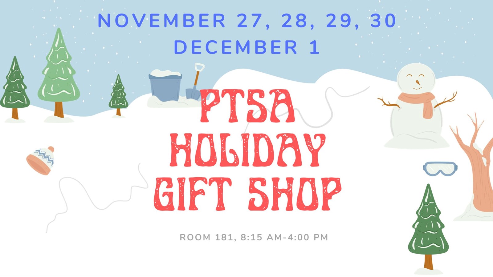 PTSA Holiday Gift Shop